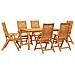 Set da Pranzo per Giardino 7 pcs Marrone - Foto miniatura 1