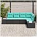 Set Divano da Giardino 5 pz Nero e Turchese polyrattan - Foto miniatura 5