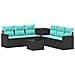Set di divani 8 pz Nero e Blu Rattan sintetico e Acciaio - Foto miniatura 1
