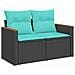 Set di divani 8 pz Nero e Blu Rattan sintetico e Acciaio - Foto miniatura 9