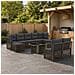Set Divano da Giardino 10 pz Grigio polyrattan - Foto miniatura 9