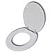 Sedile Wc In Mdf Coperchio Chiusura Forte Con Disegno Semplice Bianco - Foto miniatura 1