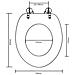 Sedile Wc In Mdf Coperchio Chiusura Forte Con Disegno Semplice Bianco - Foto miniatura 6