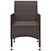 Set Bistrot Giardino 3 Pz Polyrattan E Vetro Temperato Marrone - Foto miniatura 3