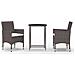 Set Bistrot Giardino 3 Pz Polyrattan E Vetro Temperato Marrone - Foto miniatura 1