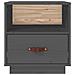 Comodini Grigi 2 Pz 40x34x45 Cm In Legno Massello Di Pino - Foto miniatura 6