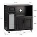 Credenza Con Ruote Mobile Per Microonde Da Cucina Con 1 Cassetto, 3 Ante Armadio Cucina 89x40x89cm Colore Nero Fsb78-sch Sobuy - Foto miniatura 3