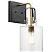 Applique Industrial Nordico Kitner Acciaio Ottone Naturale Vetro 1 Luce E27 - Foto miniatura 1