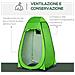 Tenda Doccia Da Campeggio Per Esterni Con Porta A Cerniera, Borsa, Portaoggetti E Gancio, 126x124x189cm, Verde - Foto miniatura 4