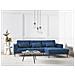 Divano Angolare 3 Posti Flam Tessuto Blu Lato Sinistro - Foto miniatura 1