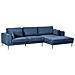 Divano Angolare 3 Posti Flam Tessuto Blu Lato Sinistro - Foto miniatura 3