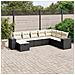 Set Divani Da Giardino Con Cuscini 8 Pz Nero In Polyrattan - Foto miniatura 1
