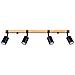 Sollux Lighting Lampada A Soffitto Fager 4l Nero Sl.1346 - Scandinavo Lampade Da Soffitto Nero/legno Naturale 17.2x88x6 Cm - Foto miniatura 1
