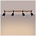 Sollux Lighting Lampada A Soffitto Fager 4l Nero Sl.1346 - Scandinavo Lampade Da Soffitto Nero/legno Naturale 17.2x88x6 Cm - Foto miniatura 3