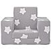 Divano Letto Bambini Grigio Chiaro con Stelle Morbido Peluche - Foto miniatura 2