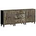 Credenze 3 Pz Grigio Chiaro 60x33,5x75 Cm Legno Massello Mango - Foto miniatura 1