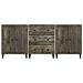 Credenze 3 Pz Grigio Chiaro 60x33,5x75 Cm Legno Massello Mango - Foto miniatura 2