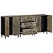 Credenze 3 Pz Grigio Chiaro 60x33,5x75 Cm Legno Massello Mango - Foto miniatura 3