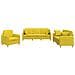 Set Di Divani 3 Pz Con Cuscini Giallo Chiaro In Tessuto - Foto miniatura 2