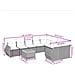 Set Divano Da Giardino 10 Pz Con Cuscini Grigio In Polyrattan - Foto miniatura 3