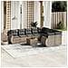 Set Divano Da Giardino 10 Pz Con Cuscini Grigio In Polyrattan - Foto miniatura 1