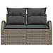 Divano da Giardino a 2 Posti con Cuscini Grigio Polyrattan - Foto miniatura 5