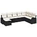 Set di divani da giardino in 8 pezzi con cuscini Black Poly Rattan - Foto miniatura 1