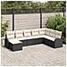 Set di divani da giardino in 8 pezzi con cuscini Black Poly Rattan - Foto miniatura 2