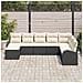 Set di divani da giardino in 8 pezzi con cuscini Black Poly Rattan - Foto miniatura 3