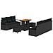 Set Divano da Giardino con Cuscini Nero Polirattan Acacia 10 Pezzi,  Divano da Giardino con Cuscini Nero Polirattan 2 Posti,  Set da Pranzo da Giardino con Cuscini Nero Polirattan Acacia 3 Pezzi - Foto miniatura 1