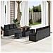 Set Divano da Giardino con Cuscini Nero Polirattan Acacia 10 Pezzi,  Divano da Giardino con Cuscini Nero Polirattan 2 Posti,  Set da Pranzo da Giardino con Cuscini Nero Polirattan Acacia 3 Pezzi - Foto miniatura 2