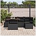 Set Divano Giardino 6 Pezzi con Cuscini Nero Polyrattan Acacia, Divano Giardino 2 Posti con Cuscini Nero Polyrattan - Foto miniatura 3