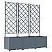 Fioriera da giardino con trellis 3 pz grigio chiaro 120x40x143 cm - Foto miniatura 1