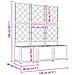 Fioriera da giardino con trellis 3 pz grigio chiaro 120x40x143 cm - Foto miniatura 9