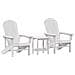 Set Lounge da Giardino 3 Pezzi Bianco HDPE , Sedia Adirondack Bianco 74x82x91 cm HDPE , Tavolino Laterale Adirondack Bianco 38x38x45 cm HDPE - Foto miniatura 1