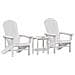 Set Lounge da Giardino 3 Pezzi Bianco HDPE , Sedia Adirondack Bianco 74x82x91 cm HDPE , Tavolino Laterale Adirondack Bianco 38x38x45 cm HDPE - Foto miniatura 3