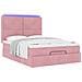 Struttura Letto Pouf con Materassi Rosa 140x190 cm in Velluto - Foto miniatura 6