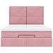 Struttura Letto Pouf con Materassi Rosa 140x190 cm in Velluto - Foto miniatura 8