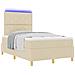 Letto a molle con materasso Crema 120 x 190 cm Tessuto - Foto miniatura 3