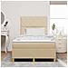 Letto a molle con materasso Crema 120 x 190 cm Tessuto - Foto miniatura 5