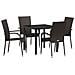Set da Pranzo per Giardino 5 pcs Marrone Poly Rattan - Foto miniatura 1