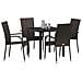 Set da Pranzo per Giardino 5 pcs Marrone Poly Rattan - Foto miniatura 3