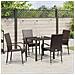 Set da Pranzo per Giardino 5 pcs Marrone Poly Rattan - Foto miniatura 4
