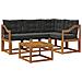 Set di divani da esterno con cuscino 5 pcs Naturale e Nero - Foto miniatura 1