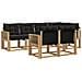 Set di divani da esterno con cuscino 7 pcs Bianco e Nero - Foto miniatura 1