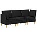 Set di divani modulari con spazio di archiviazione 3 pcs Nero - Foto miniatura 1