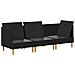 Set di divani modulari con spazio di archiviazione 3 pcs Nero - Foto miniatura 4