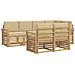 Set di divani da esterno 7 pcs Bianco e Beige - Foto miniatura 1
