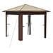 Gazebo senza Parete 2,6 x 2,6 m Crema e Marrone - Foto miniatura 1