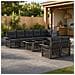Set Divano da Giardino 9 pz Grigio e Grigio Scuro polyrattan - Foto miniatura 3